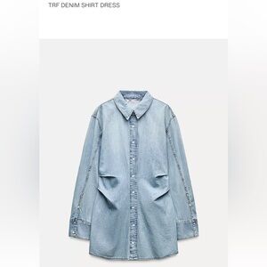 Zara Light Blue Denim  shirt Dress